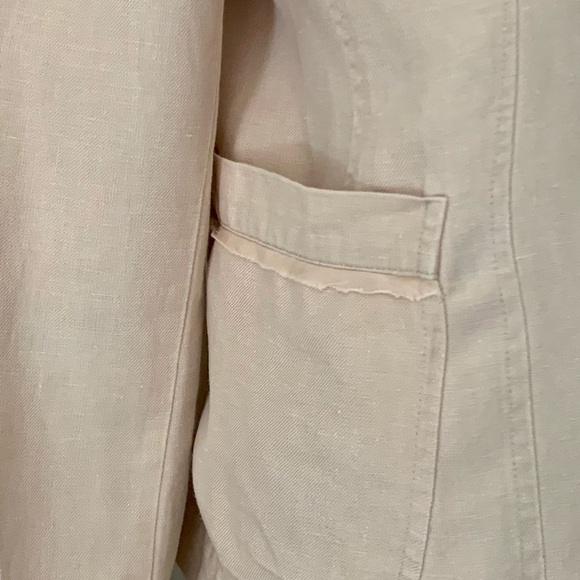 EILEEN FISHER 100% Linen Blazer Beige Blush Lightweight Button Front Size S - Picture 8 of 16